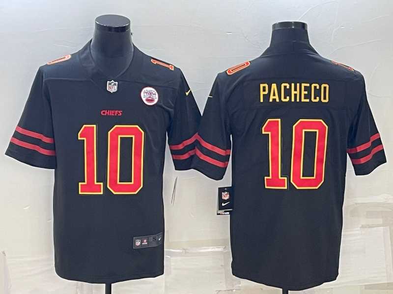 Men%27s Kansas City Chiefs #10 Isiah Pacheco Black Red Gold Vapor Untouchable Limited Stitched Jersey->kansas city chiefs->NFL Jersey